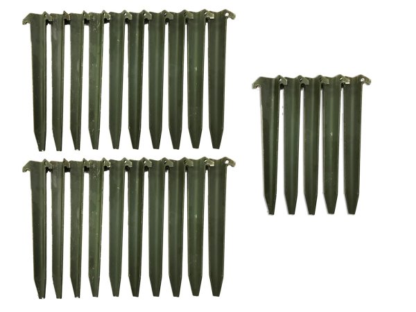 Estacas de tienda US de aluminio, originales – usadas, 25 unidades / UE