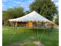 Baldacchino 6 x 6 rojo-natural