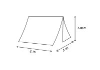 Tienda tipo A 190 – 3 x 2 metros natural, polialgodón