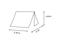 Tienda tipo A 170 – 2,10 x 2 metros – natural, polialgodón