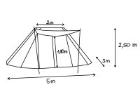 Tienda sajona 3 x 5 metros, natural